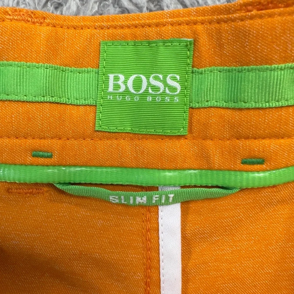 Hugo Boss Golf Pants Men 34 Orange Hakan Technical Stretch Chino Tech Athleisure